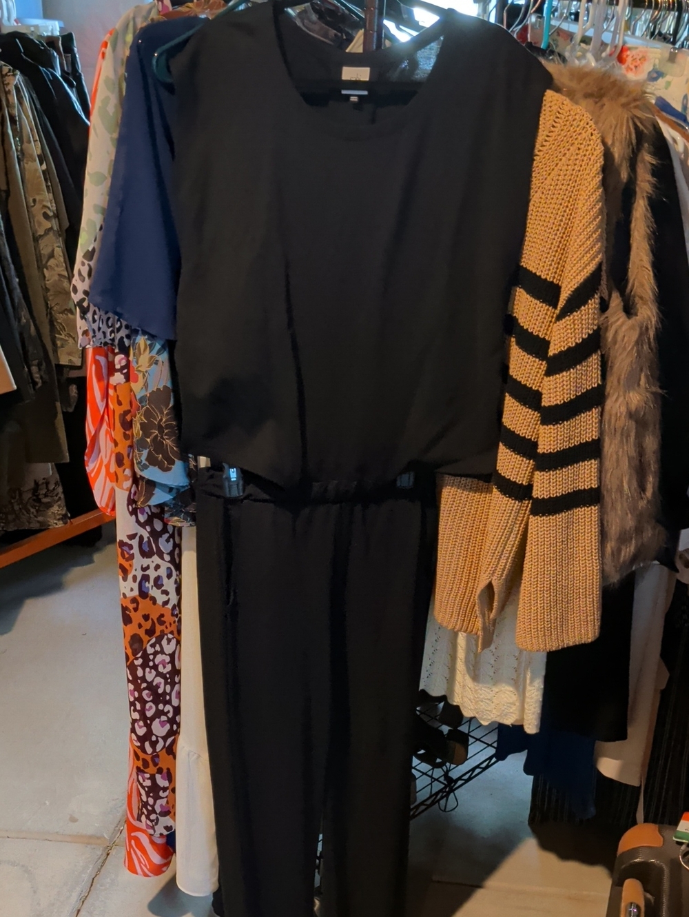 CAbi Black Long-Sleeve Jumpsuit